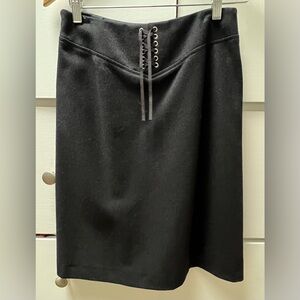 J Crew black wool blend skirt in size 0.
